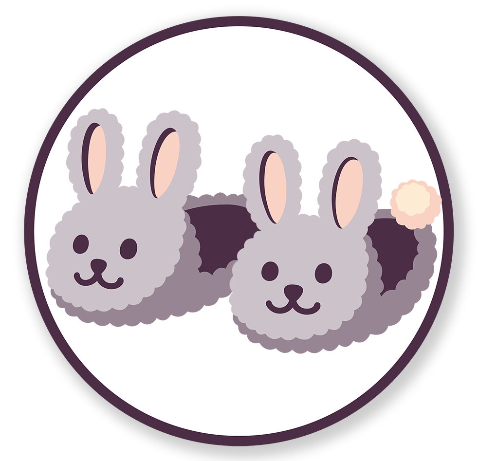 a Kalli Collective LLC bunny slippers circular logo for '30 days of Thanks'