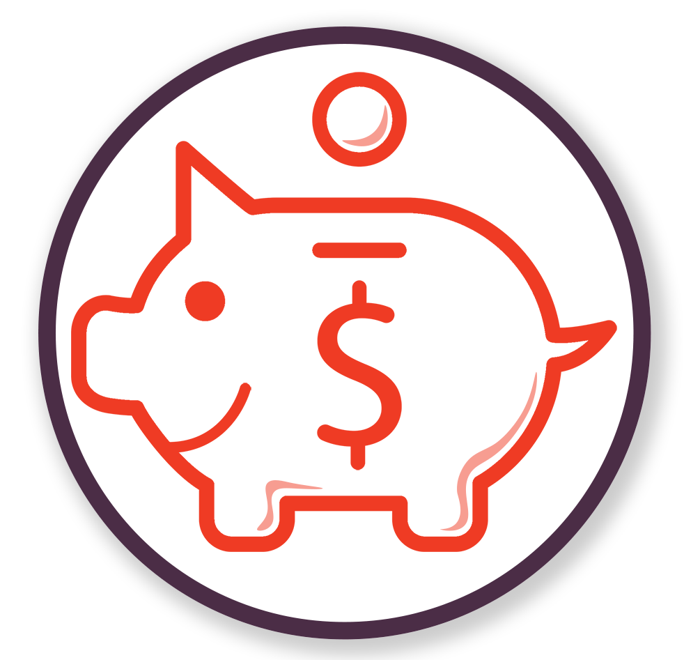 a piggybank a circular logo for '30 days of Thanks'