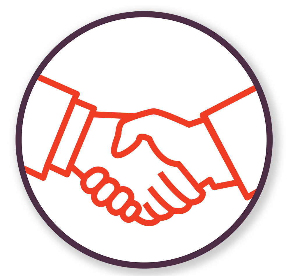 a Kalli Collective LLC shaking hands orange and white logo for '30 days of Thanks'