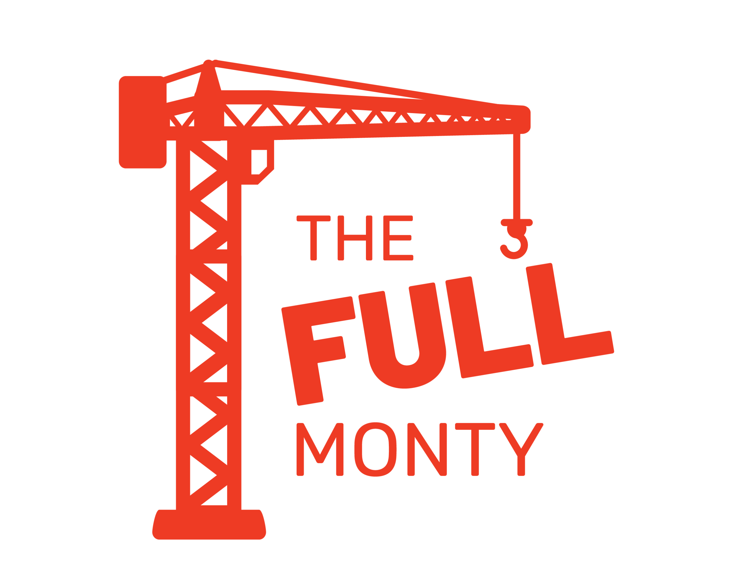 an orange and transparent sticker of Savvy Advisor Marketing 'The Full Monty' logo
