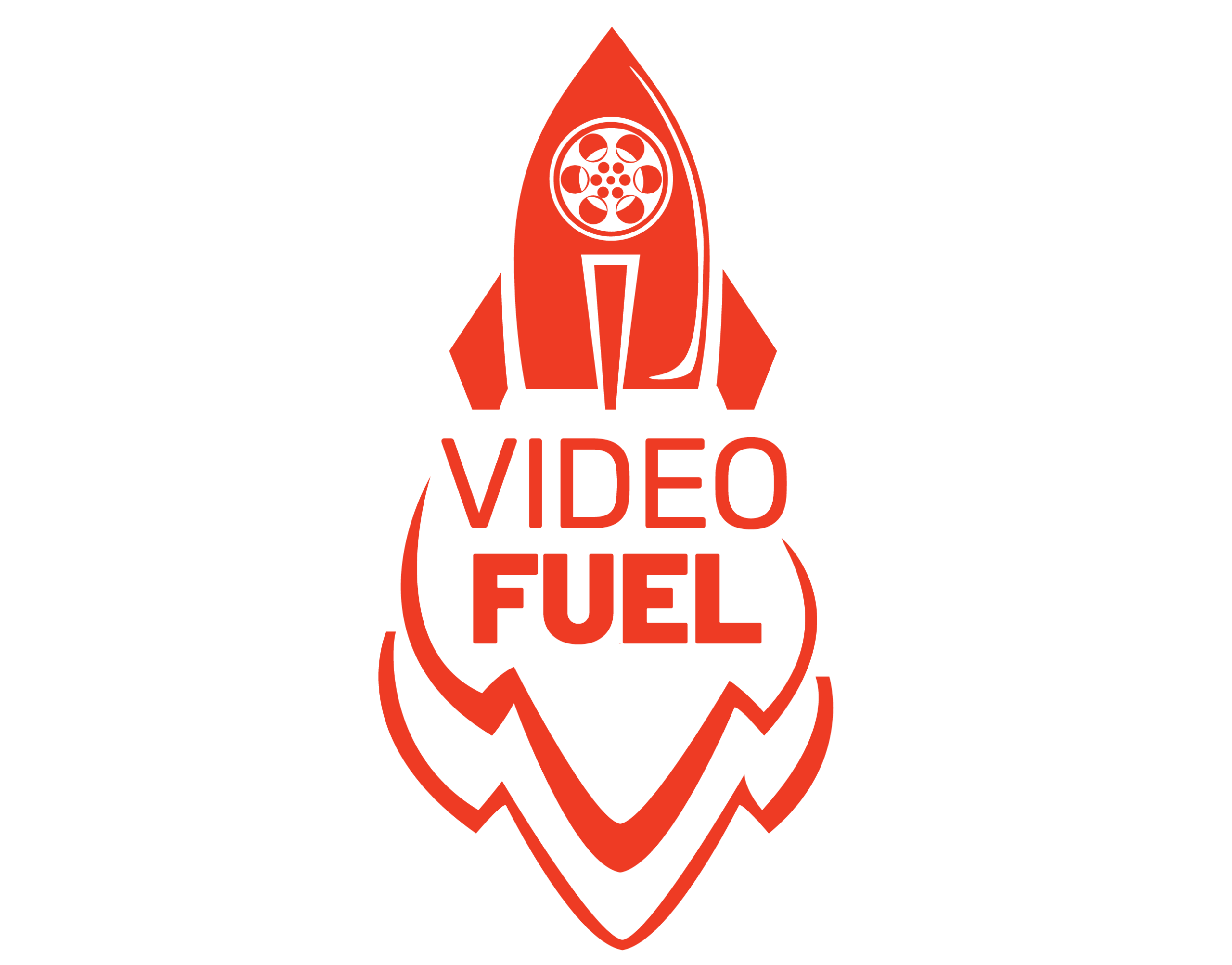 a transparent and orange sticker of Savvy Advisor Marketing 'Video Fuel' logo