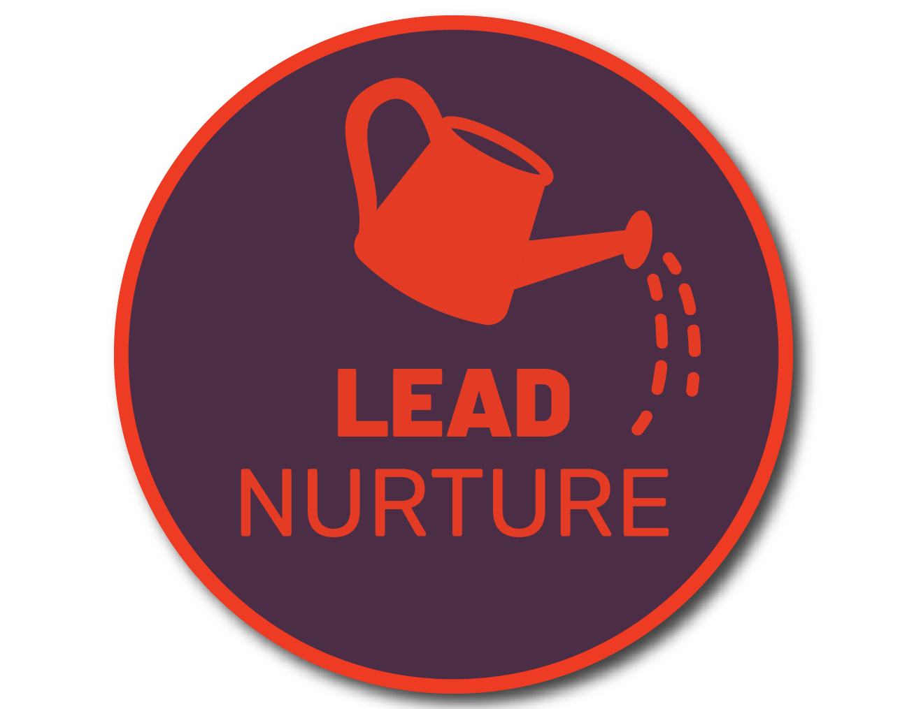 A purple and orange Savvy Advisor Marketing image of 'Lead Nurture'