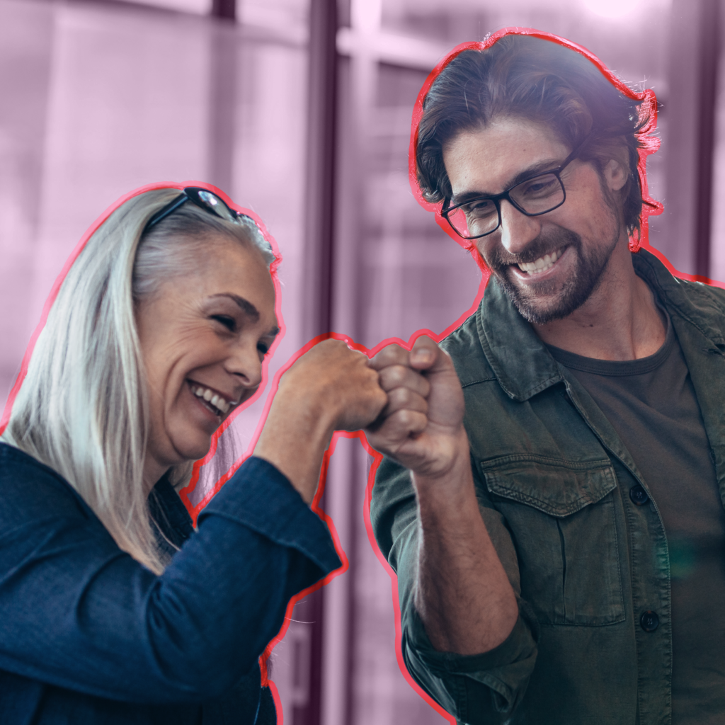 A Savvy Advisor Marketing image of a financial advisor and client fist bumping 'Consult and Coordinate'