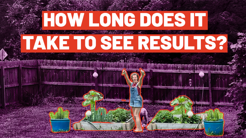 a thumbnail image of Kalli celebrating garden growth with the title above